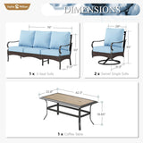 Sophia & William Metal Patio Furniture Set, 4-Piece Outdoor Conversation