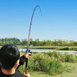 2.4m Windproof Telescopic Fishing Rod Combo Set, Carbon Travel Rod Kit with Portable Collapsible Hand Rod for Freshwater and Saltwater Fishing(1.8m)