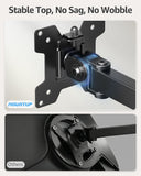 MOUNTUP Quad Monitor Stand, 4 Monitors Desk Mount for 17 to 32 inch Computer Screens, Fully Adjustable Stacked Mount with Tilt Swivel, 4 Heavy Duty Monitor Mount, Holds up to 17.6lbs per Arm