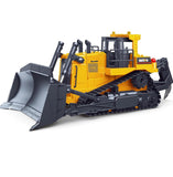 fisca Remote Control Bulldozer RC 1/16 Full Functional Construction Vehicle, 2.4Ghz 11 Channel Dozer Front Loader Toy with Light and Sound for Kids Age 6, 7, 8, 9, 10 and Up Years Old