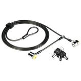 LORADAR Daul Head Twin Cable Lock Lock for Laptops，Monitor 3 Keys 6.7Foot Lock Two Devices At The Same Time