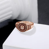 Oseew Customized Men 2027 High School Class rings Graduation (Rose Gold)