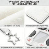 DegoCyhton Photocard Holder, Kpop Photo Card Keychain, 2 Pack 3 Inch, Clear PVC Window, Anti-Shed Plush Design, 360 Rotating Hook, for Teen Girls Student Campus Backpack Pendant & Card Protection