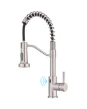 AIMADI Touchless Kitchen Faucet with Pull Down Sprayer,Brushed Nickel Motion Sensor Kitchen Sink Faucet,Smart Hands Free Stainless Steel Spring Faucets for Farmhouse RV Utility Sink,1 or 3 Hole