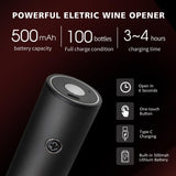 Ludkim Rechageable Electric Wine Opener Gift Set, Auto Wine Aerator Dispenser, Wine Corkscrew Kit, Automatic Wine Saver Vaccum Pump, Foil Cutter, 4-in-1 Cordless rechargeable Bottle Opener Gift Box