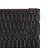 6 Panel Room Divider Black Poly Rattan Folding Privacy Screen