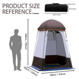 Camping Tent Shower Tent,Outdoor Changing with Built-in Hook,Holds 20 Liters of Water,63*63*95 Inch,210D Oxford Cloth Waterproof - Portable Toilet Shelter with Carrying Bag for Camping,Beach,Brown