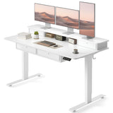 CubiCubi 60" x 30" Standing Desk with Drawers, Height Adjustable Electric Workstation