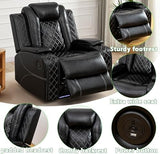 A Ainehome Living Room Furniture Power Recliner Sofa, Breathing Leather Power Reclining Sofa Set