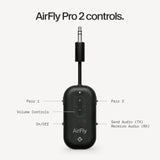 Twelve South AirFly Pro 2, Bluetooth Adapter, Pair 2 AirPods, Black Ice