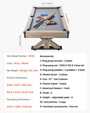 VEVOR 7ft Billiards Table Combo Set, 3-in-1 Multi Game Table with Dining, Pool, and Tennis Table, for Family Game Room Adults, Includes Full Set of Accessories, Wood Color with Grey Cloth