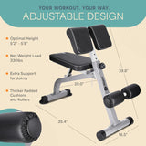 Lifepro Roman Chair Hyperextension Bench - Adjustable Back Extension Machine for Glutes, Hamstrings, and Lower Back - Foldable Multipurpose Exercise Equipment