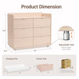 MAMAZING Keeva Pro 6-Drawer Baby Dresser with Changing Table, Easy Assembly