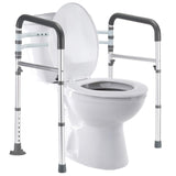 Lianjindun Toilet Safety Rails, Adjustable Toilet Frame for Elderly, Seniors, Handicap & Disabled, Foldable Handicap Toilet Handles Fit Any Toilets (Gray)