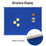 DEVELOP 48x36 Inch Large Blue Felt Bulletin Board, Wall Mounted Pin Memo Notice Cork Board with Silver Aluminium Frame for Office, Home, and Classroom, Includes 10 Push Pins