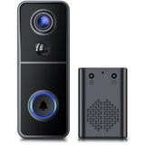 AUE Doorbell Camera Wireless, 2K HD Video Doorbell with Ring Chime, Battery Operated, Night Vision, 2-Way Audio, PIR Motion Detection, 2.4Ghz WiFi, IP66 Waterproof
