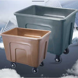 Commercial Laundry Cart, Heavy-Duty Plastic Linen Trolley for Hotel Housekeeping