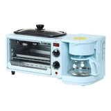 TXGJWRA Breakfast Maker Station - Multifunction 3 in 1 Machine with Mini Toaster Electric Oven, Frying Pan, and Sandwich Maker for Morning Meals at Home,Blue