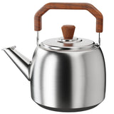 Tea Kettle Stovetop, Modern Food Grade 316 Stainless Steel Whistling 4.2QT Tea Pot, with Wood Anti-Hot Folding Handle for Gas Stoves Induction Cookers