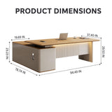 HHEvergreenEnsemble Executive Desk with Work Surface(No Tall Cabinet) (94.49IN)