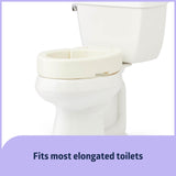 Medline Elongated Hinged Toilet Seat Riser, 3.5 inch, 400 lb Weight Capacity, White - Ideal Mobility Aid for Elderly, Disabled, and Medical Patients, Enhances Bathroom Safety
