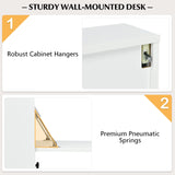 Wall-Mounted Computer Desk, Floating Desk with Storage Drawer & Shelves