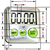 Elegant Digital Kitchen Timer Stainless Steel - Lime - Strong Magnetic Back - Kickstand - Loud Alarm - Large Display - Auto Memory - Auto Shut-Off - Model eT-25 (Lime 6-Pack) by eTradewinds