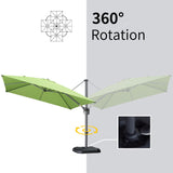 PURPLE LEAF Patio Umbrella 9' x 11.5' All-Day Shade Control Apple Green