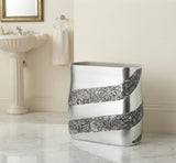 Creative Scents Silver Mosaic Bathroom Trash Can 2.11 Gal / 8L - Decorative Waste Basket for Bathroom - Durable Slim Small Garbage Can for Bathroom, Powder Room, Bedroom or Living Room Decor
