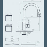 VIDEC Touch On Kitchen Faucet, 3 Modes Pull Down Sprayer, Touch On Sensor Activated, LED Temperature Control, 360-Degree Rotation,1 or 3 Hole Deck Plate. 10-Year Warranty.(Brushed Nickel, KW-70SN)