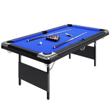 6 or 7 ft Billiards Table, Portable Billiards Tables, Pool Tables for Full Size, Pool Table Set for Family Game Room, Adult Rrec Room, Basements, Man Cave or Garage, Blue