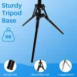 FLOCURE Hair Dryer Stand Holder Hands Free - Adjustable Blow Dryer Stand with Universal Non-Slip Clip & Sturdy Tripod Base for Home Styling, Elderly & Pet, Hair Dryer Holder with 180 Deg Rotation