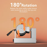 POPFOODEX Belgian Waffle Maker, 110V Industrial Waffle Maker w/Non-Stick Coating and Adjustable Temperature (122-572°F), 1200W Rotary Commercial Waffle Machine