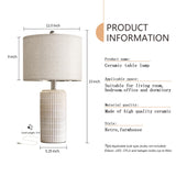 PoKat 23" Modern Ceramic Table Lamp Set of 2 for Living Room White Desk Lamps for Bedroom Farmhouse Bedside Nightstand Lamp House Warming Gifts New Home Decor End Table Lamps Gifts for Women Mom Beige