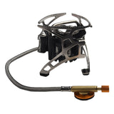 Tidevib Outdoor Camping Multi-Fuel Oil Stove with 500ml Aluminum Alloy Fuel Bottle and Pump, Foldable Brackets and Serrated Arms for Diesel and Liquid Gas