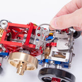MechPuConToy Flame Eater Vacuum Engine Stirling Wheel Tractor Model Educational Mechanical Vehicle Artwork