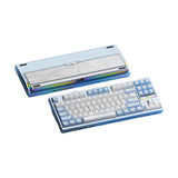 ZMX NUT87 Aluminum Custom Mechanical Keyboard,Hot-Swap Gasket Structure,Triple Mode 2.4G/Bt5.0/Wired,TKL 80% RGB Backlit 10000mAh Mechanical Keyboard for Game&Office,Blue-Feathers