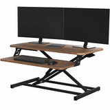 VIVO Dark Walnut 32 inch Standing Desk Riser, DESK-V000SD