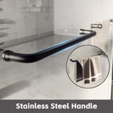 Shower Doors Glass Sliding,Semi-Frameless,1/4" Inch Sgcc Tempered Glass,Stainless Steel Pull Handle,Tempered Glass,Easy to Clean,Matte Black (Matte Black, 60" W x 72" H)