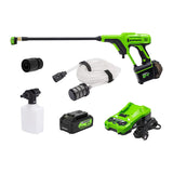 Greenworks 24V (600 PSI) Portable Power Cleaner, 4.0Ah USB Battery and Charger Included Greenworks