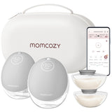 Momcozy Wearable Breast Pump M9, Hospital Grade Medical App-Controlled Hands-Free Electric Breast Pump Silver Gray 2 Count