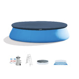 Intex Easy Set 15 ft x 48in Above Ground Pool Set, Round Inflatable Swimming Pool with 1000 GPH Cartridge Filter Pump, Ladder, Cover, & Ground Cloth