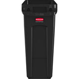 Rubbermaid Commercial Products Slim Jim Can, Black, 16-Gal, Pack of 4