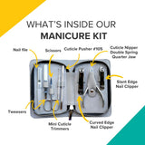Rui Smiths Pro Stainless Steel 8-Piece Manicure Kit For Home And Salon With Professional Precision Cuticle Nipper And Metal Pusher Style No. 105