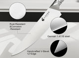 Kitchen Knife Set with Block: 15-Piece German Stainless Steel with Dual Sharpener for Cook Enthusiasts - Covers 95% Kitchen Tasks - Silver Full-Tang Ergonomic Handle
