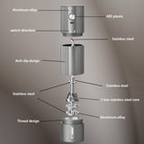 Electric Coffee Grinder Portable Conical Burr Coffee Grinder with 45 Adjustable Settings, Cordless Coffee Burr Grinder for Espresso, Home, Travel, Camping, Office (Silver)