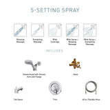 Moen Beric Bronzed Gold Single Handle Modern Tub and Shower Faucet with Handshower, Valve Included, 82775BZG