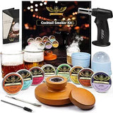 Cocktail Smoker Kit With Torch - 2 Whiskey Glasses 2 Ice Ball Molds 8 Flavor Orange