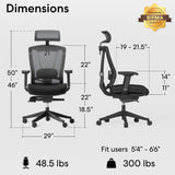 Armless Home Office Chair, Desk Chair with Wheels, Adjustable Height Reading Chair