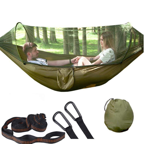 Hammocks for Outside with Mosquito Net, Camping Hammock Lightweight Portable Parachute 2 Person Outdoor Hammock Ovyuzhen